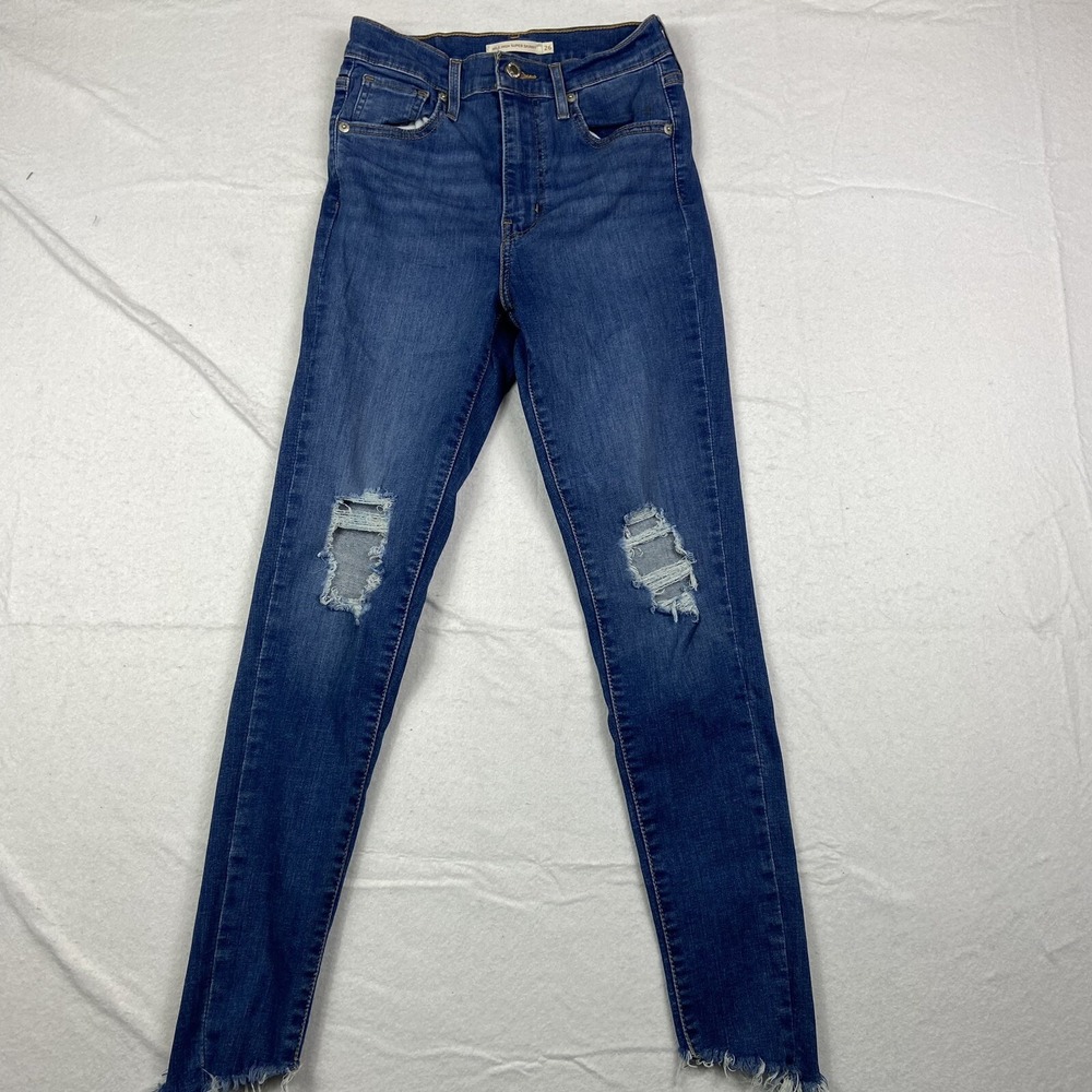 Levi's Mile High Super Skinny‎ Sz 26 Distressed Raw Hem